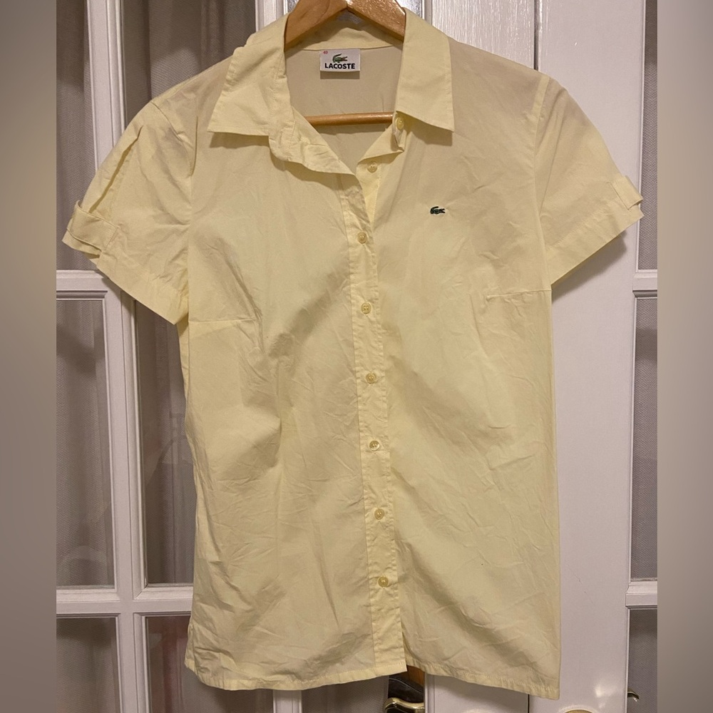 Lacoste short sleeve butter yellow button down